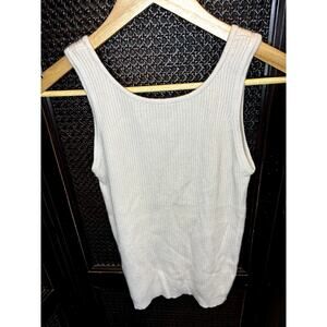 Women's TSE Cashmere Sweater Tank Cream Size Medium